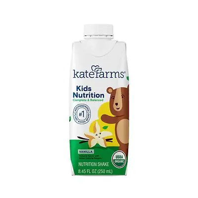 Kate Farms - 811112031208 Pediatric Oral Supplement Kate Farms Kid's Nutrition Vanila Flavor 8.45 oz. / 250 mL Reclosable Carton Liquid Organic Pea Protein