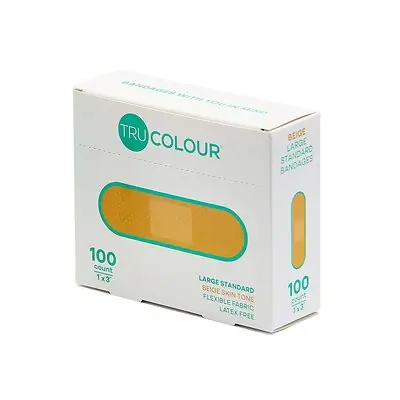 Tru-Colour Products LLC - TCB-ALS100 Tru-Colour Skin Tone Shade Fabric Bandage Adhesive Strips – Beige