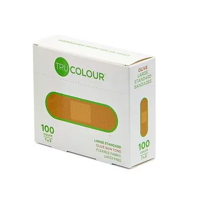 Tru-Colour Products LLC - TCB-GLS100 Tru-Colour Skin Tone Shade Fabric Bandage Adhesive Strips – Olive
