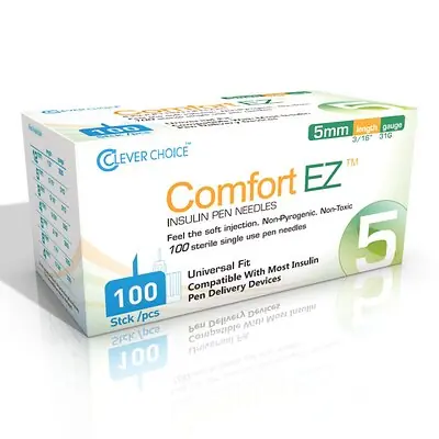 Simple Diagnostics - 31G5 Standard Insulin Pen Needle Comfort EZ™ 31 Gauge 5 mm Length NonSafety