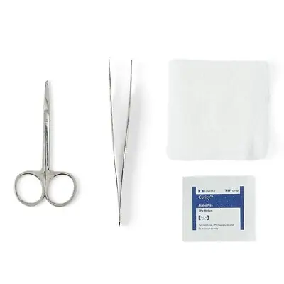 Medline - 55645 Suture Removal Kit Centurion® Scissor Style Handle Straight Jaw Type Sterile Single Use