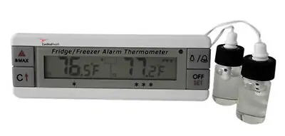 Cardinal - CH2941-6 Digital Refrigerator / Freezer Thermometer with Alarm Cardinal Health™ Fahrenheit / Celsius -40° to +158°F (-40° to +70°C) 2 Bottle Probes Flip-out Stand / Wall Mount Battery Operated