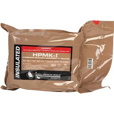North American Rescue - 80-1192 Hypothermia Blanket Kit HPMK-I® 43 X 78 Inch 5-Ply Composite Fabric Tan / Blue