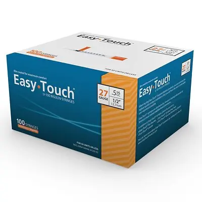 MHC Medical - 627555 Standard Insulin Syringe with Needle EasyTouch™ 0.5 mL 1/2 Inch 27 Gauge NonSafety Thin Wall