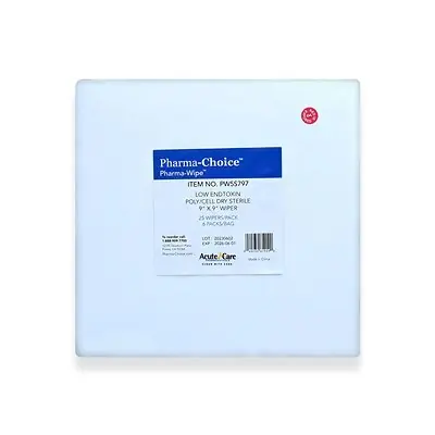 Acute Care Pharmaceuticals - PW5S797 Cleanroom Wipe Pharma-Wipe™ 25 Count Bag 9 X 9 inch Sterile Disposable