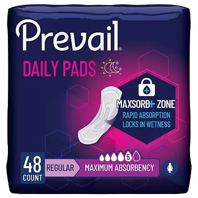 First Quality Products LLC - PV-916/1 Prevail® Daily Pads Maximum Bladder Control Pad