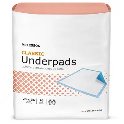 McKesson Brand - UPLT2336V120 McKesson Classic Plus Light Absorbency Underpads