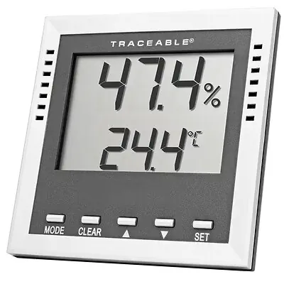 Cole-Parmer-Antylia Scientific - 90080-03 Dew Point / Wet Bulb / Humidity / Thermometer with Alarm Traceable® Fahrenheit / Celsius -40° to 158°F (-40° to 70°C) Internal Sensor Flip-out Stand / Wall Mount Battery Operated