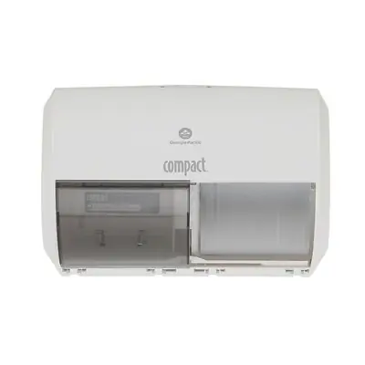 Georgia-Pacific Consumer Products LP - 56797A Toilet Tissue Dispenser Compact® Side-by-Side Translucent White Plastic Manual 2 Rolls Wall Mount