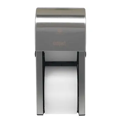 Georgia-Pacific Consumer Products LP - 56782 Toilet Tissue Dispenser Compact® Silver Stainless Steel Manual 2 Rolls Vertical Mount