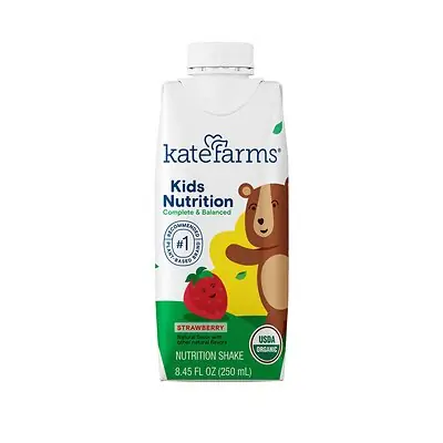 Kate Farms - 811112031246 Pediatric Oral Supplement Kate Farms Kid's Nutrition Strawberry Flavor 8.45 oz. / 250 mL Reclosable Carton Liquid Organic Pea Protein