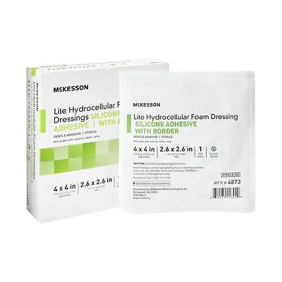 McKesson Brand - 4873 McKesson Lite Hydrocellular Foam Dressings w/ Border & Silicone Adhesive