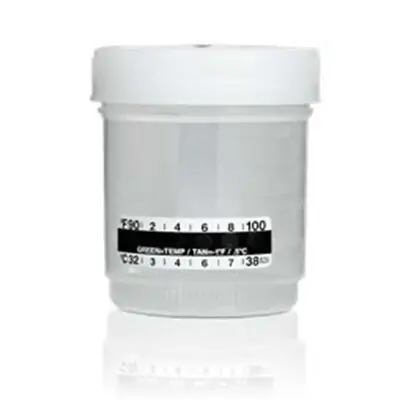 Abbott Rapid Dx North America LLC - GD5334T1 Specimen Container with Temperature Strip Galipot 53 mm Diameter 90 mL (3 oz.) Screw Cap Patient Information Sterile