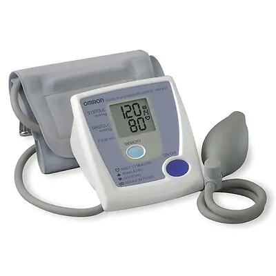 Omron Healthcare - HEM-432CN2 Home Automatic Digital Blood Pressure Monitor Omron® Large Cuff Arm Cloth Fabric Cuff 23 - 40 cm Pocket Aneroid
