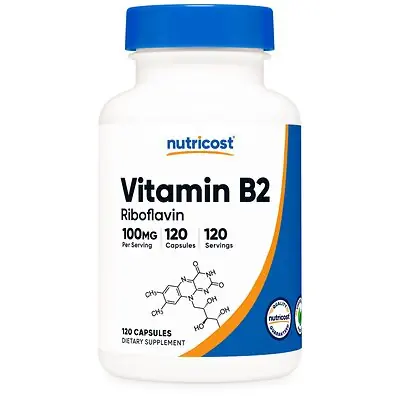 Nutricost - NTC220101 Dietary Supplement nutricost® Vitamin B2 Riboflavin Vitamin B2 100 mg Strength Capsule 120 Per Bottle