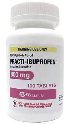 Wallcur - 684BU Clinical Training Medication Practi-Ibuprofen™ 800 mg Oral Med Tablet Bottle 800 mg per Tablet