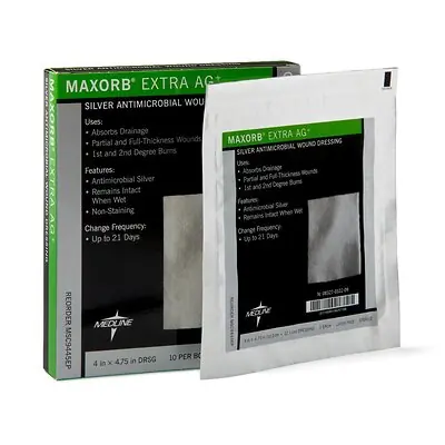 Medline - MSC9445EP Maxorb® Extra Ag+ Calcium Alginate Dressing with Silver