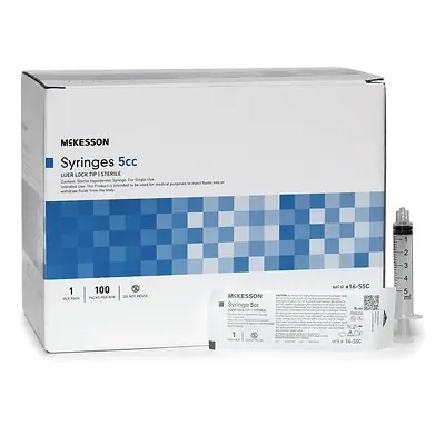 McKesson Brand - 16-S5C General Purpose Syringe McKesson 5 mL Luer Lock Tip Without Safety
