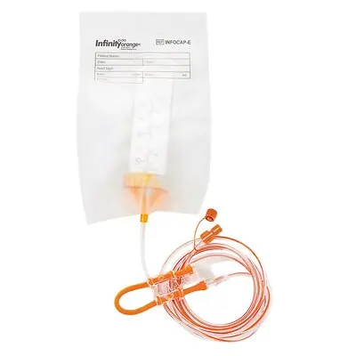 Zevex - INFOCAP-E Screw Cap Set with ENFit® Connector Infinity® Orange® For Infinity® Orange Enteral Feeding Pump
