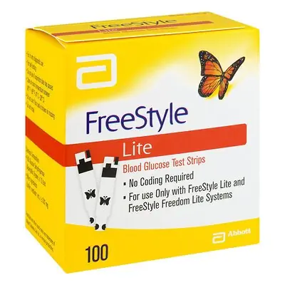 Abbott - 7082771 Blood Glucose Test Strips FreeStyle Lite® 100 Strips per Pack For Freestyle Lite ® Monitor System