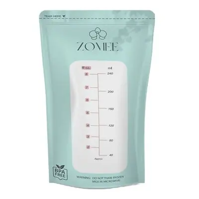 Zev Supplies Corp - ZMSB100 Breast Milk Storage Bag Zomee 8 oz. Food Grade Plastic Clear / Green