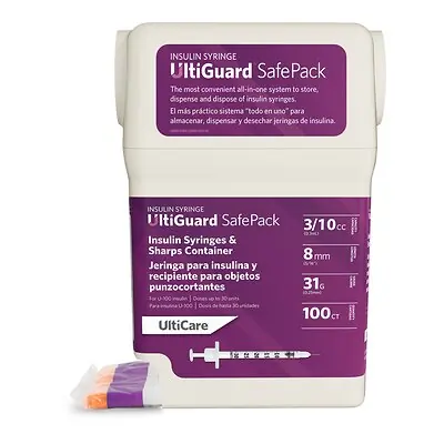 Ultimed - 07439 Standard Insulin Syringe with Needle UltiGuard® 0.3 mL 5/16 Inch 31 Gauge NonSafety Thin Wall