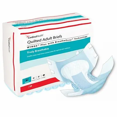Cardinal - 66135 Wings™ Quilted Plus with BreatheEasy™ Technology Adult Briefs