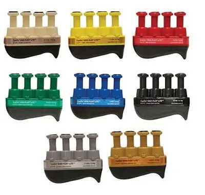 Fabrication Enterprises - 10-3778 Hand Exerciser CanDo® Digi-Flex® LiTE® Tan / Yellow / Red / Green / Blue / Black / Silver / Gold