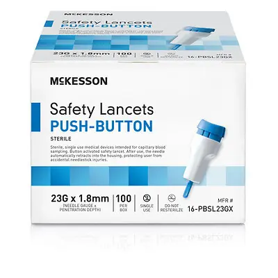 McKesson Brand - 16-PBSL23GX McKesson Push Button Safety Lancet