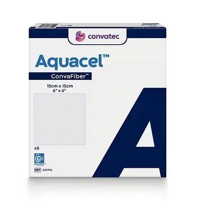 ConvaTec - 423996 Gelling Fiber Wound Dressing Aquacel® ConvaFiber™ Hydrofiber™ 6 X 6 Inch Square Sterile