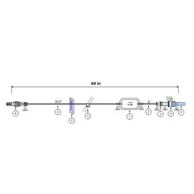 ICU Medical - B2227 IV Extension Set ICU Small Bore 60 Inch Tubing With Filter