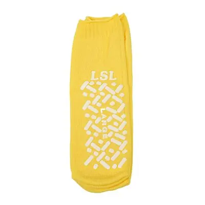 LSL Industries - SRISKDBLYL Risk Management Slipper Socks Unisex Adult Large Double Tread Single Patient Use Yellow