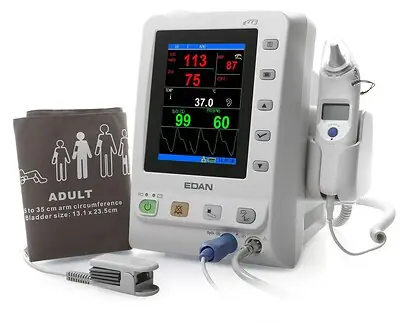 EdanUSA & MDPro - M3_NST Vital Signs Monitor Edan® M3 Series Monitoring NIBP, SpO2, Temperature AC Power / Battery Operated