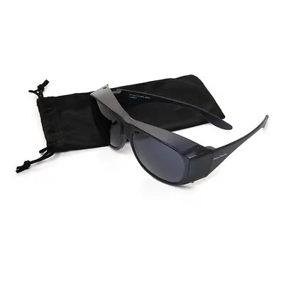 Dioptics - 10601589.FGX Sunglasses Solar Shield® Fit Over Uncoated Smoke Tint Polycarbonate Lens Black Frame Over Ear One Size Fits Most