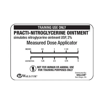 Wallcur - 1200AS Clinical Training Medication Applicator Sheets™Nitroglycerin Ointment Applicator Sheets 200 Sheets (4 pads of 50 sheets each)