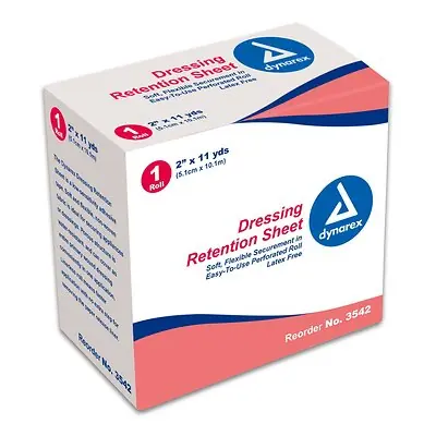 Dynarex - 3542 Water Resistant Dressing Retention Tape without Liner Dynarex® White 2 Inch X 11 Yard Nonwoven / Adhesive NonSterile