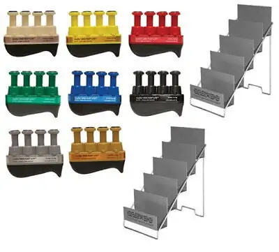 Fabrication Enterprises - 10-3779 Hand Exerciser CanDo® Digi-Flex® LiTE® Tan / Yellow / Red / Green / Blue / Black / Silver / Gold