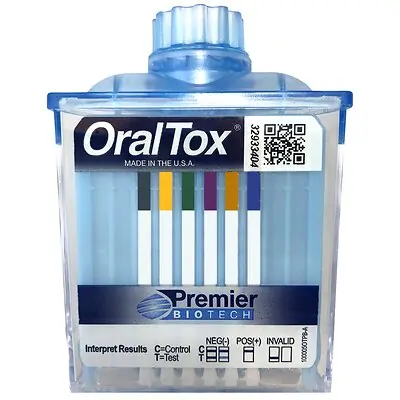 Premier Biotech - OT-80502-CC2A-ENIVD-25 Drugs of Abuse Test Kit OralTox® AMP, COC, mAMP/MET, OPI, THC 25 Tests CLIA Non-Waived