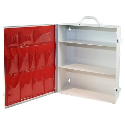 Medique Products - 712MTM Mobile First Aid Cabinet Mobile Stainless Steel Without Drawers 3 Shelves Two Latch