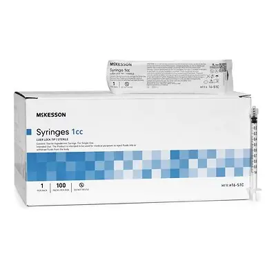 McKesson Brand - 16-S1C General Purpose Syringe McKesson 1 mL Luer Lock Tip Without Safety