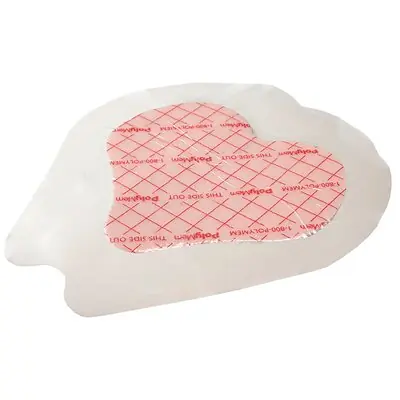 Ferris Manufacturing - 2439 Foam Dressing PolyMem® 7-1/5 X 7-4/5 Inch With Border Film Backing Silicone Adhesive Sacral Sterile