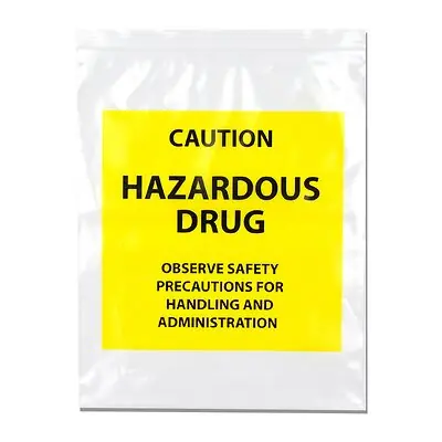 Elkay Plastics - F40912HDB Hazardous Drug Bag LK® Caution Hazardous Drug / Observe Safety Precautions for Handling and Administration Clear / Yellow 9 X 12 Inch