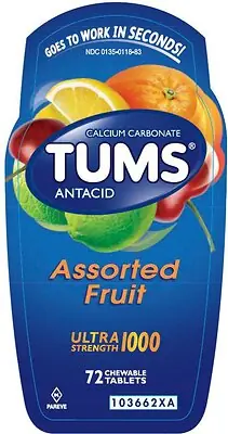 Glaxo Consumer Products - 00135011883 Tums® Ultra Strength 1000 Antacid Chewable Tablets Assorted Fruit