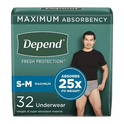 Kimberly Clark - 53748 Depend® Fresh Protection™ Men's Maximum Absorbency Underwear