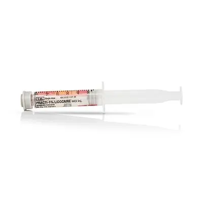 Wallcur - 1518L Clinical Training Medication Practi-Lidocaine 1%™ Liquid Syringe 5 mL