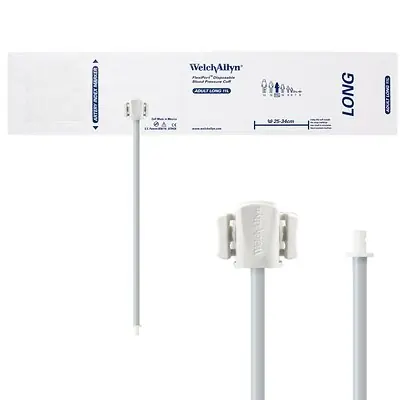 Welch Allyn - SOFT-11L-1HP Single Patient Use Blood Pressure Cuff FlexiPort® 25 to 34 cm Arm Cloth Fabric Cuff Adult Long Cuff