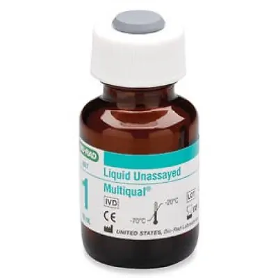 Bio-Rad Laboratories - 697 Unassayed Control Multiqual® Multiple Analytes Level 1 12 X 10 mL