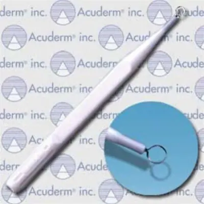 Acuderm - R0400 Dermal Curette Acu-Dispo-Curette® 5 Inch Length Flat Handle 4 mm Tip Loop Tip