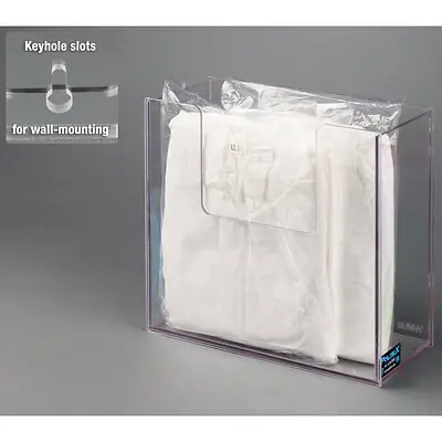 Poltex Inc - BUNNY-W Coveralls Dispenser Wall Mount Clear 5 X 11 X 12-1/4 Inch PETG Plastic