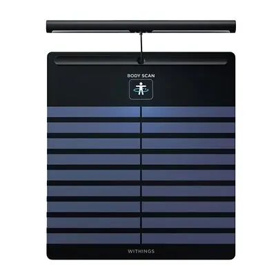Withings Inc - WBS15-BLACK-ALL-INT Total Body Composition Step On BodyScan 2 LCD Display 400 lbs. Weight Capacity Black Battery Operated